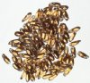 100 3x11mm Transparent Smoke Topaz Dagger Beads